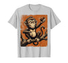 Mademark Smug Monkey Throwing Poop Funny Graphic T-Shirt - Men - size chart