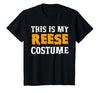 Personal Lazy Halloween Costumes Reese Halloween Personalized Costume Funny T-Shirt - size chart