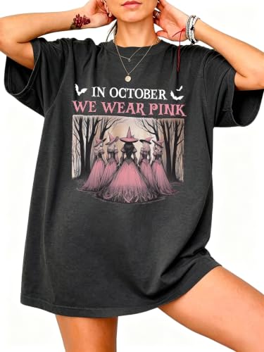 SGYHO Oversized Halloween Shirts for Women Spooky Season Pumpkin Ghost Fall Casual Tee - size chart