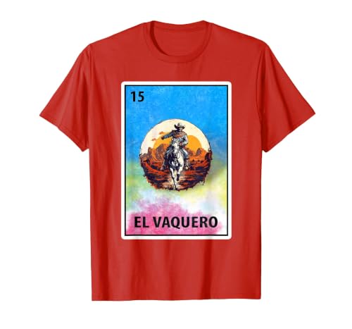 Cowboy Mexican Cards Mexican Bingo El Vaquero T-Shirt - size chart