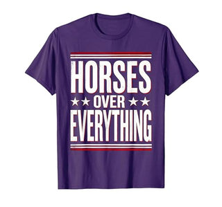 Mademark Horses Over Everything Equestrian Design T-Shirt - Men - size chart