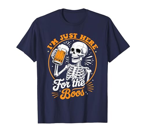 Boos Halloween Costume Cute skeleton I'm Just Here for The Boos Halloween Costume Skeleton Cute T-Shirt - size chart