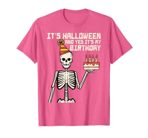 Halloween Shirts For Women Men Kids Boys Girls Its Halloween Yes My Birthday Skeleton Costume Men Women Kid T-Shirt - size