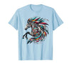 Mystical Native American Horse Farm Heritage Spirituality T-Shirt - size chart