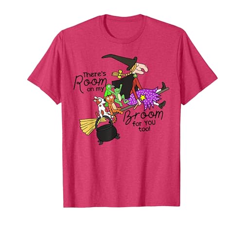Funny Teacher Witch Tee Shirt There's Room On My Broom for You Too Teacher T-Shirt - size chart