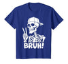 Skeleton Peace Sign Shirts For Men Women & Kids Bruh Skeleton Hand Peace Sign Halloween Skeleton Hand Sign T-Shirt - size