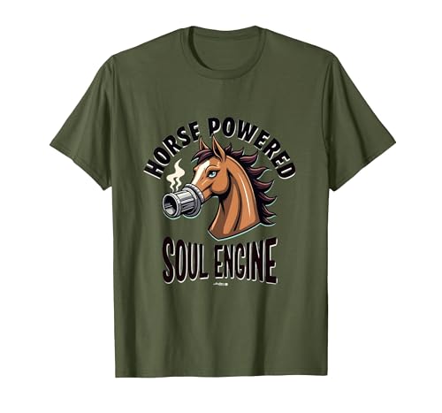 Mademark Horse Powered Soul Engine Equestrian Design T-Shirt - Men - size chart