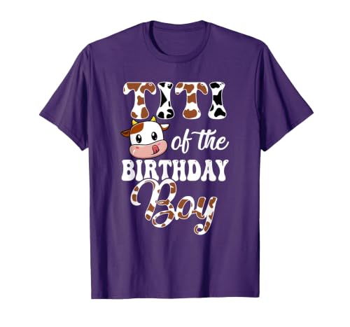 Titi of The Birthday Boy Cow Farm 1St Birthday Boy T-Shirt - size chart