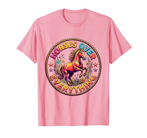 Mademark Horses Over Everything Women's Equestrian Design T-Shirt - Men - size chart