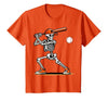 Funny Halloween Skeleton Sports Boys Costume Baseball Skeleton Spooky Boys Halloween Baseball Player T-Shirt - size chart