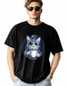 NITBANLA T-Shirts for Men, Cat Coffee Crew Neck Cotton T-Shirt Men's Short Sleeve,Black-XL - size chart