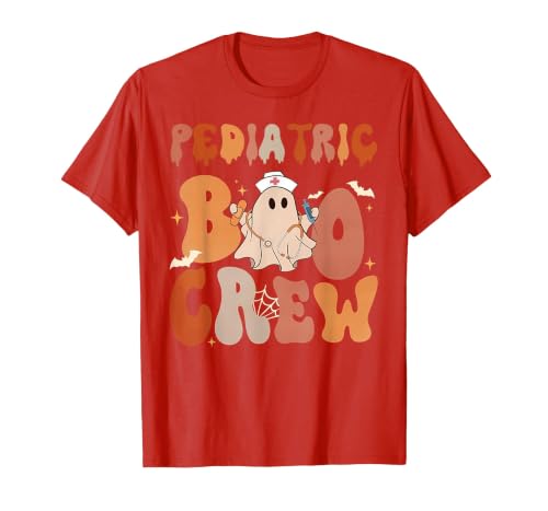 Funny Pediatric shirts for work Pediatric Nurse Shirt Halloween Pediatric Boo Crew T-Shirt - size chart
