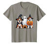 English Bulldog Halloween Funny Dog Lover Pumpkin Witch T-Shirt - size chart