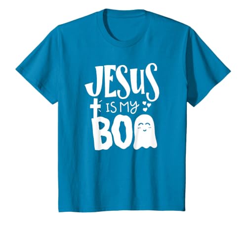 Jesus is My Boo - Funny Christian Halloween Quote Humor T-Shirt - size chart