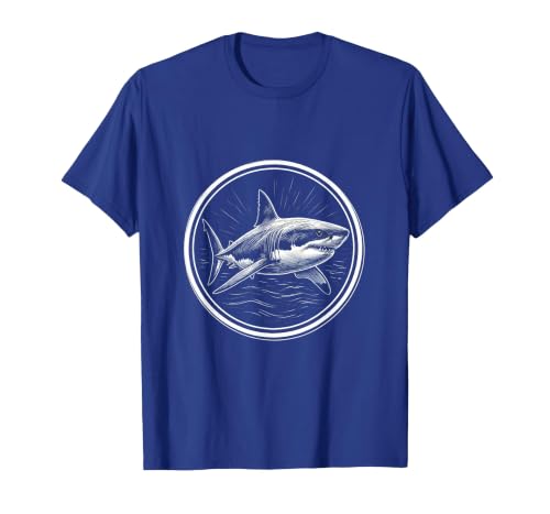 Mademark Lone Shark Dark Ocean Graphic Design T-Shirt - size chart