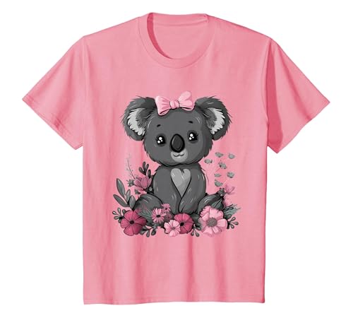 We Love Koalas - Kids Apparel Co. Koala Kawaii Koala Bear Pink Bow Flowers Girls Kids T-Shirt - size chart