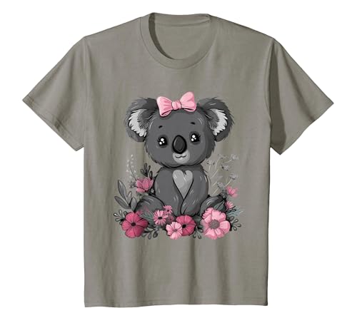 We Love Koalas - Kids Apparel Co. Koala Kawaii Koala Bear Pink Bow Flowers Girls Kids T-Shirt - size chart