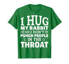 I Hug My Rabbit I Easter Bunny Design Lionhead Rabbit T-Shirt — design detail