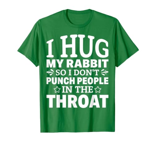 I Hug My Rabbit I Easter Bunny Design Lionhead Rabbit T-Shirt — design detail