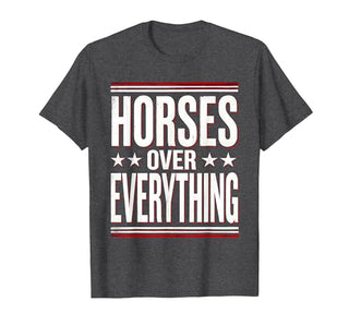 Mademark Horses Over Everything Equestrian Design T-Shirt - Men - size chart