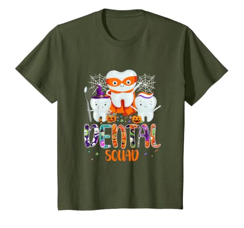 Dental Squad Trick Or Teeth Dentist Halloween Dental Squad Funny Trick Or Teeth Dentist Halloween Ghost T-Shirt - size chart
