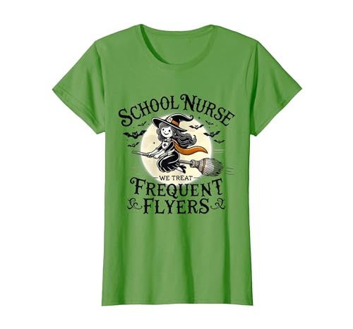 Spooky Halloween Costume School Teacher Student School Nurse Treat Frequent Flyer Witch Funny Halloween 2024 T-Shirt - size