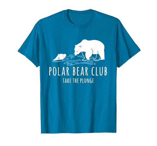 Global Warming Awareness Arctic Winter Ice Polar Bear Club Take The Plunge Ice Bear T-Shirt - size chart