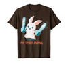 My Spirit Animal Cute Rabbit with Chainsaw T-Shirt — design detail