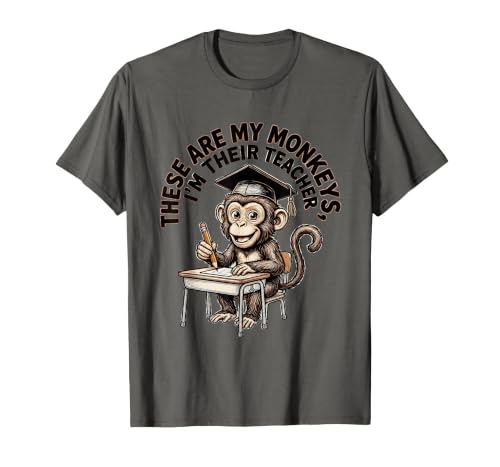 Mademark These Are My Monkeys I'm Their Teacher Circus Design T-Shirt - Men - size chart