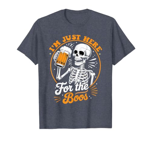 Boos Halloween Costume Cute skeleton I'm Just Here for The Boos Halloween Costume Skeleton Cute T-Shirt - size chart