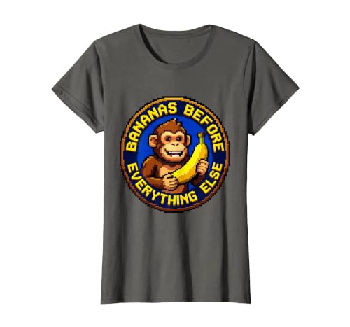 Mademark Bananas Before Everything Else Monkey Design T-Shirt - Women - size chart