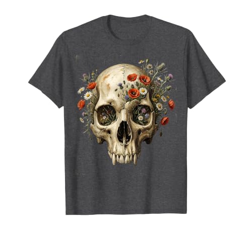 Mademark Elephant Skull Wildflower Bloom Graphic T-Shirt - Men - size chart
