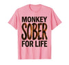 Mademark Monkey Sober For Life Funny Sobriety Design T-Shirt - Men - size chart