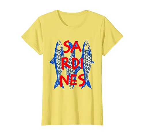 Vintage Sardine Tinned Fish Summer Tee Sardines Tinned Fish Retro Graphic for Men Women T-Shirt - size chart