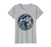Mademark Shark Swimming Through 10 Banner 10th Birthday T-Shirt - size chart