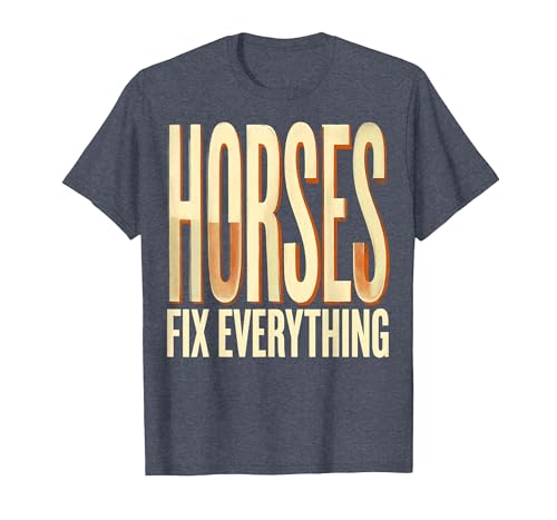 Mademark Horses Fix Everything Equestrian Design T-Shirt - Men - size chart