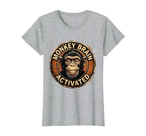 Mademark Monkey Brain Activated Funny Primate Design T-Shirt - Women - size chart