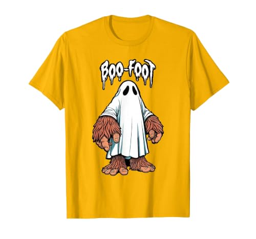 Spooky Bigfoot Sasquatch Ghost Halloween Humor Fun Boo Foot Bigfoot Ghost Sasquatch Halloween Funny Humor T-Shirt - size