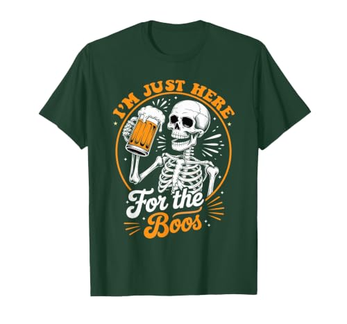 Boos Halloween Costume Cute skeleton I'm Just Here for The Boos Halloween Costume Skeleton Cute T-Shirt - size chart