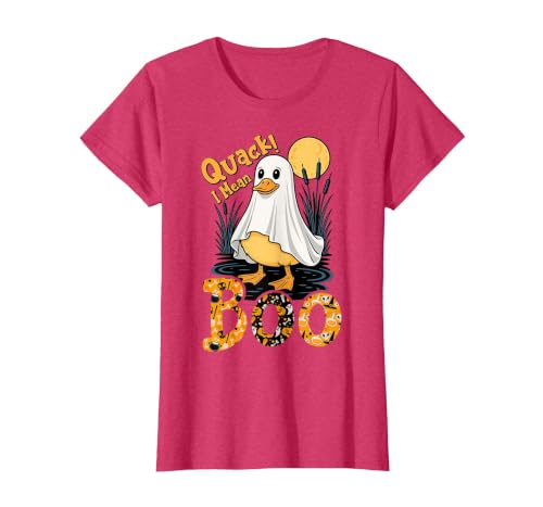 Duck Halloween Gifts Co. Quack I Mean Boo Duck Trick or Treat Spooky Halloween Party T-Shirt - size chart