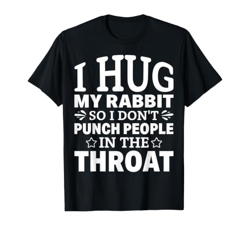 I Hug My Rabbit I Easter Bunny Design Lionhead Rabbit T-Shirt — design detail