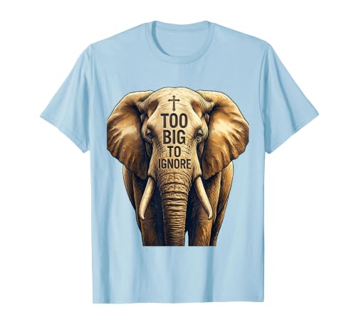 Mademark Too Big To Ignore Bold Elephant Graphic Design T-Shirt - Men - size chart