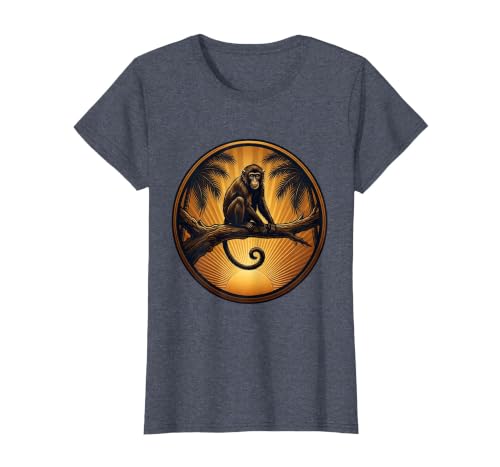 Mademark Monkey Silhouette Tropical Sunset Graphic T-Shirt - Women - size chart
