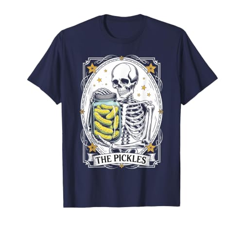 Tarot Card Skeleton Halloween Ades.shirt The Pickles Tarot Card Skeleton Canning Season Gardener T-Shirt - size chart