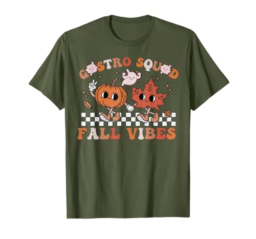Gastro Squad Halloween Fall Endoscopy Nurse Gastro Squad Halloween Fall Vibes Gastro Crew Endoscopy T-Shirt - size chart