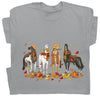 Niaday Fall Horse Shirt Men Women Graphic Short Sleeve T-Shirt Tee, Fall Season Horses Horse Lover Shirt - size chart