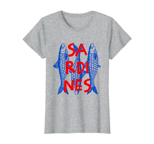 Vintage Sardine Tinned Fish Summer Tee Sardines Tinned Fish Retro Graphic for Men Women T-Shirt - size chart