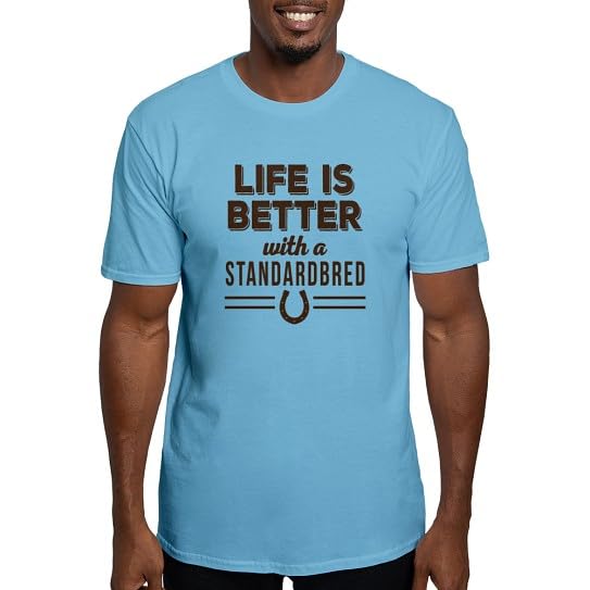 CafePress Standardbred Horse Men's Classic T Shirt Men's Semi-Fitted Classic Cotton T-Shirt - Baby Blue