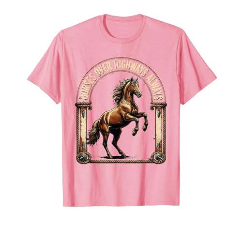 Mademark Horses Over Highways Always Equestrian Design T-Shirt - Men - size chart