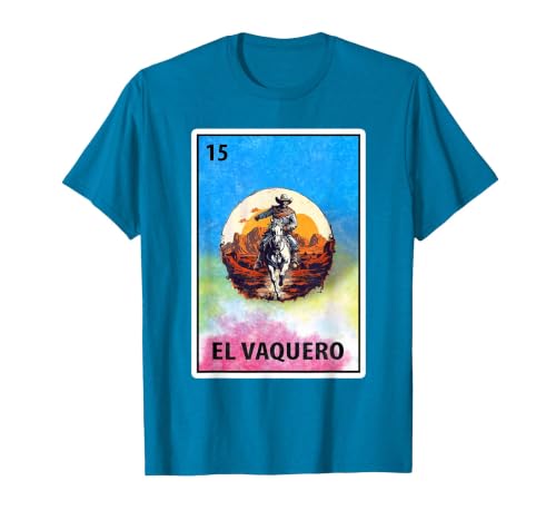 Cowboy Mexican Cards Mexican Bingo El Vaquero T-Shirt - size chart